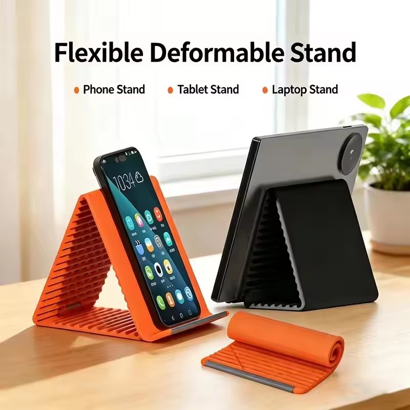 Tablet Accessories - 휴대용 실리콘 폰/태블릿/노트북 거치대, 창의적인 접이식