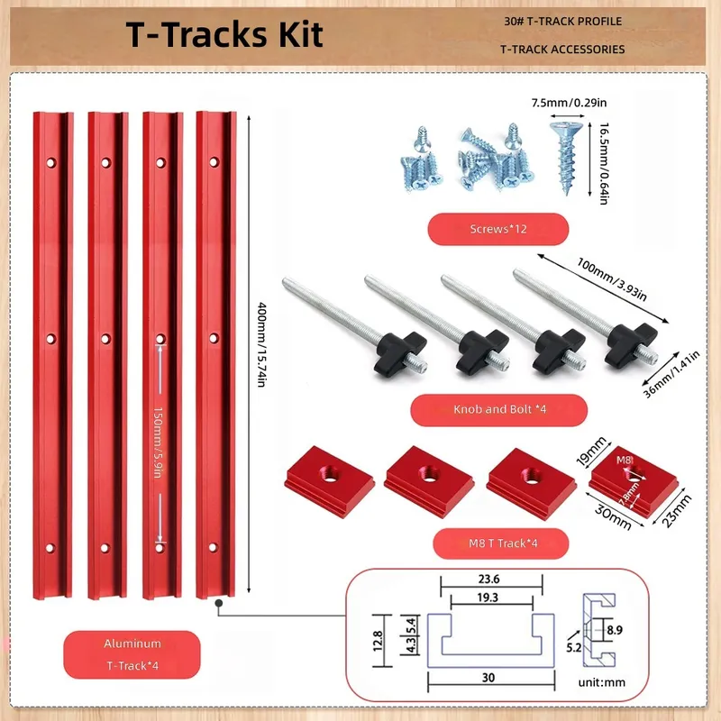Tablet Accessories Set - T30 T 슬롯 슬라이더 세트 레드