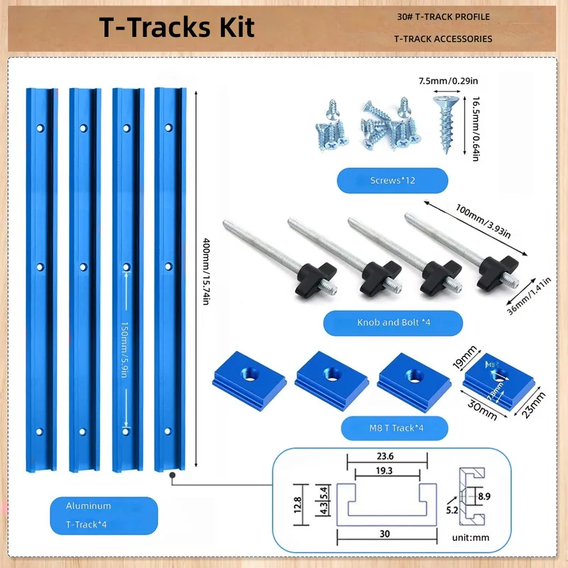 T30 T 슬롯 슬라이더 세트 레드 블루 실버 목공 테 - Tablet Accessories Set 리뷰 및 가격