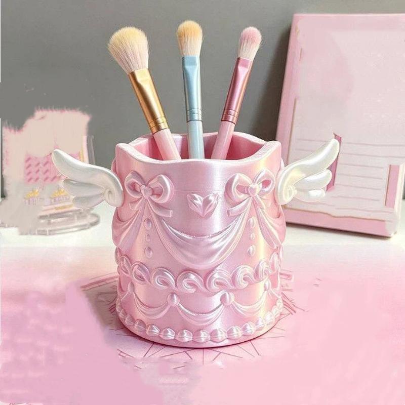 1개 실크 질감 소녀용 고급 화장품 정리함 버킷 천사  - Case With Pencil Holder 리뷰 및 가격